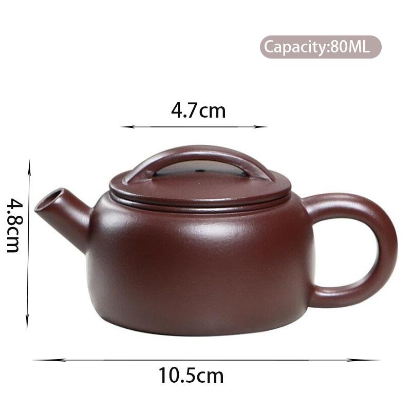 

80ml Yixing Purple Clay Teapot Small Capacity Handmade Tea Pot Raw Ore Purple Zhu Mud Kettle Tea Infuser Chinese Zisha Tea Set