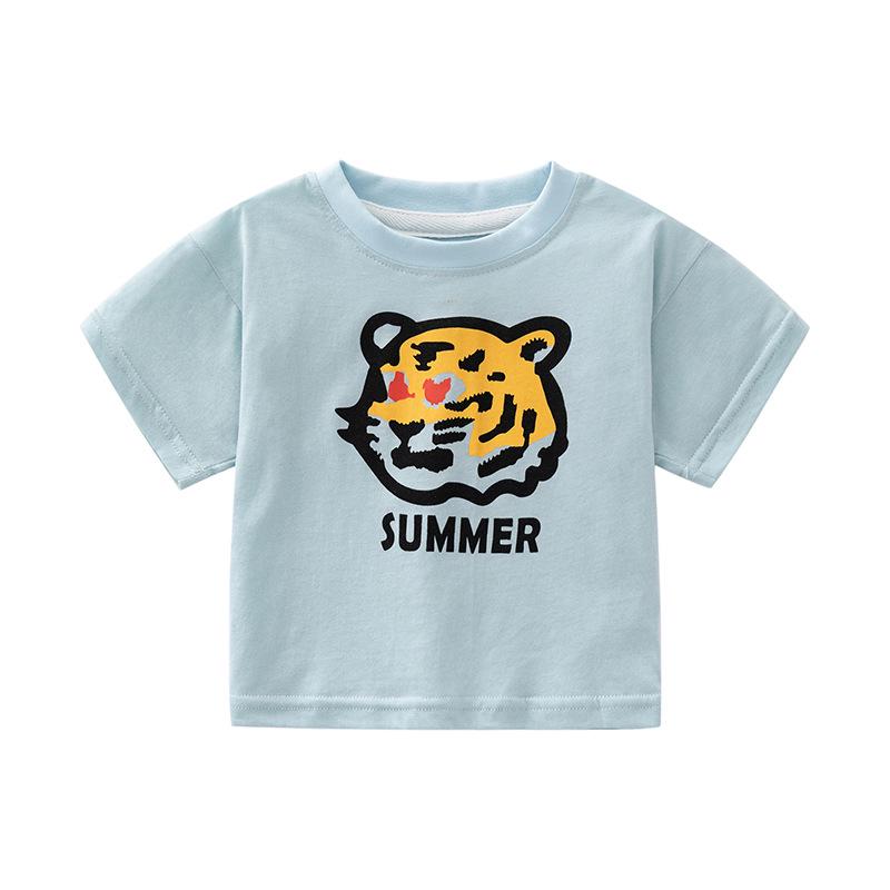 Stylish Cartoon Print Short Sleeve T-shirt for 0-5 Year Olds