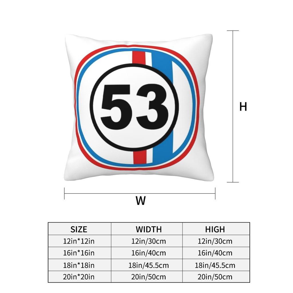 Herbie Cnumber 53 The Love Bug No Square Pillowcase Cushion Cover Pillow Case Throw Pillow Cover for Home Sofa Living Room