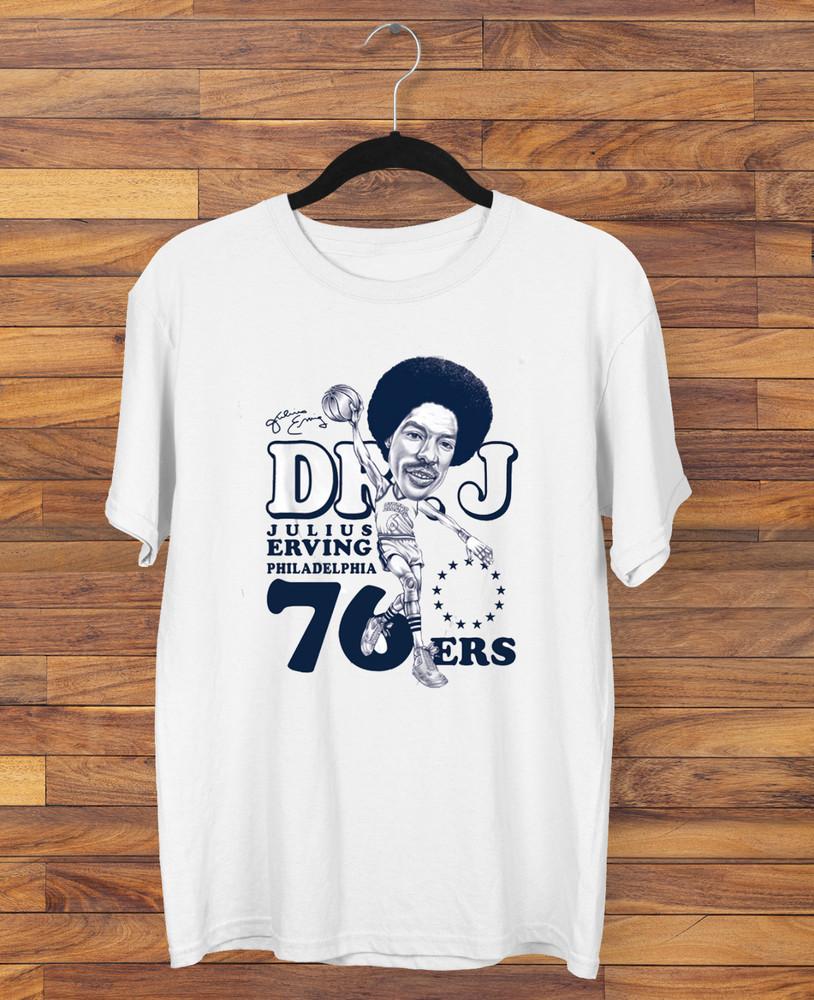 

Julius Erving Dr J Men T-shirt White Short Sleeve All Sizes JJ4450 4XL