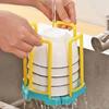 Retractable Desktop Bowl Holder Kitchen Organizer Plastic Drain Water Cup Shelf Cabinet Dishes Storage Rack Plate Storage Tool