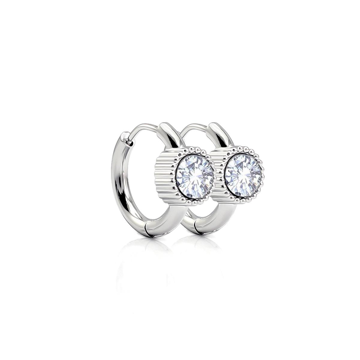 

New Arrival Trends 18K Gold Plated Stainless Steel Jewelry Trendy Classical Round Zirconia & Geometric Hoop Earrings