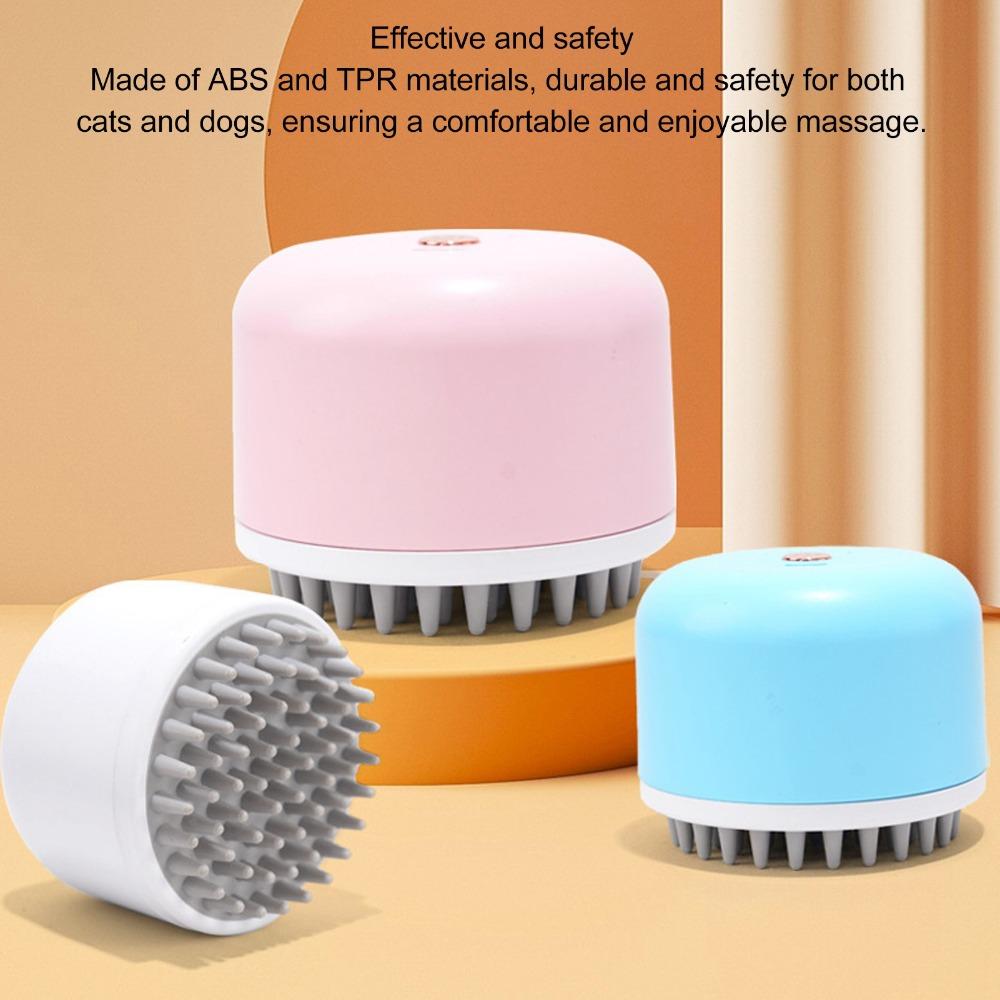 Soothing Massage Electric Pet Head Scalp Massager Dog Cat Grooming Brush Indoor Pet Relaxation