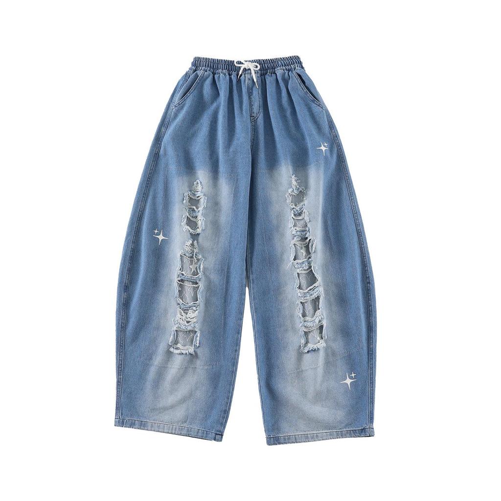 Kids' Street Dance Trendy Outfits: Color Block Hip Hop Tops & Denim Work Pants for Girls & Boys