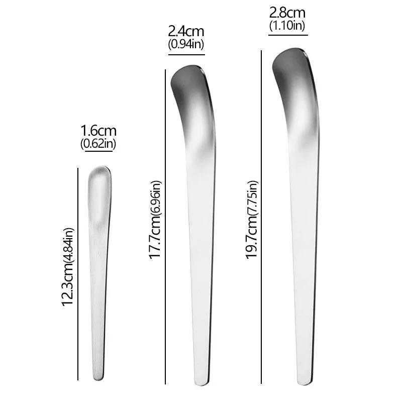 3pcs Flat Head Stainless Steel Spoon Coffee Mixing Spoon Tea Spoons Ice Cream Cake Dessert Spoon Bar Household Kitchen Tableware