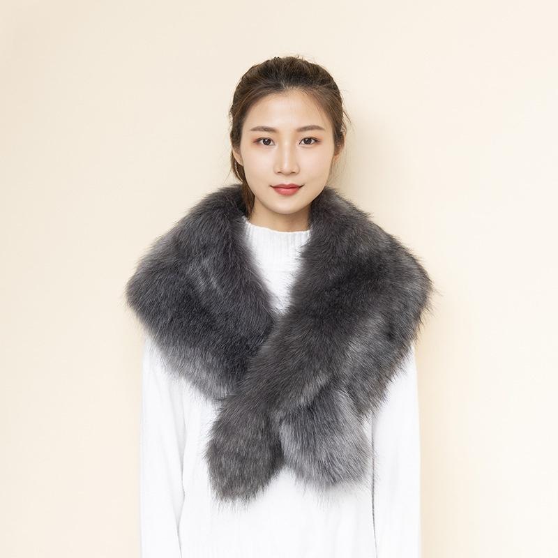 Ladies Fashion New Imitation Fox Fur Shawl Fur Collar Fur Scarf Warm Shawl Fur Collar
