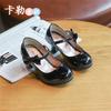 Fashion Girls Leather Shoes Autumn Bowtie Sandals 2025 New Children Shoes High Heels Princess Sweet Sandals For Girls Party Gift PU