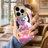 Phone Case: Lambskin 2D Flat Samsung Galaxy A34 A35 M05 M06 S20 S22 S21 FE Plus 5G Case, Couple Design, Crescent Moon Little White Bear, Christmas and
