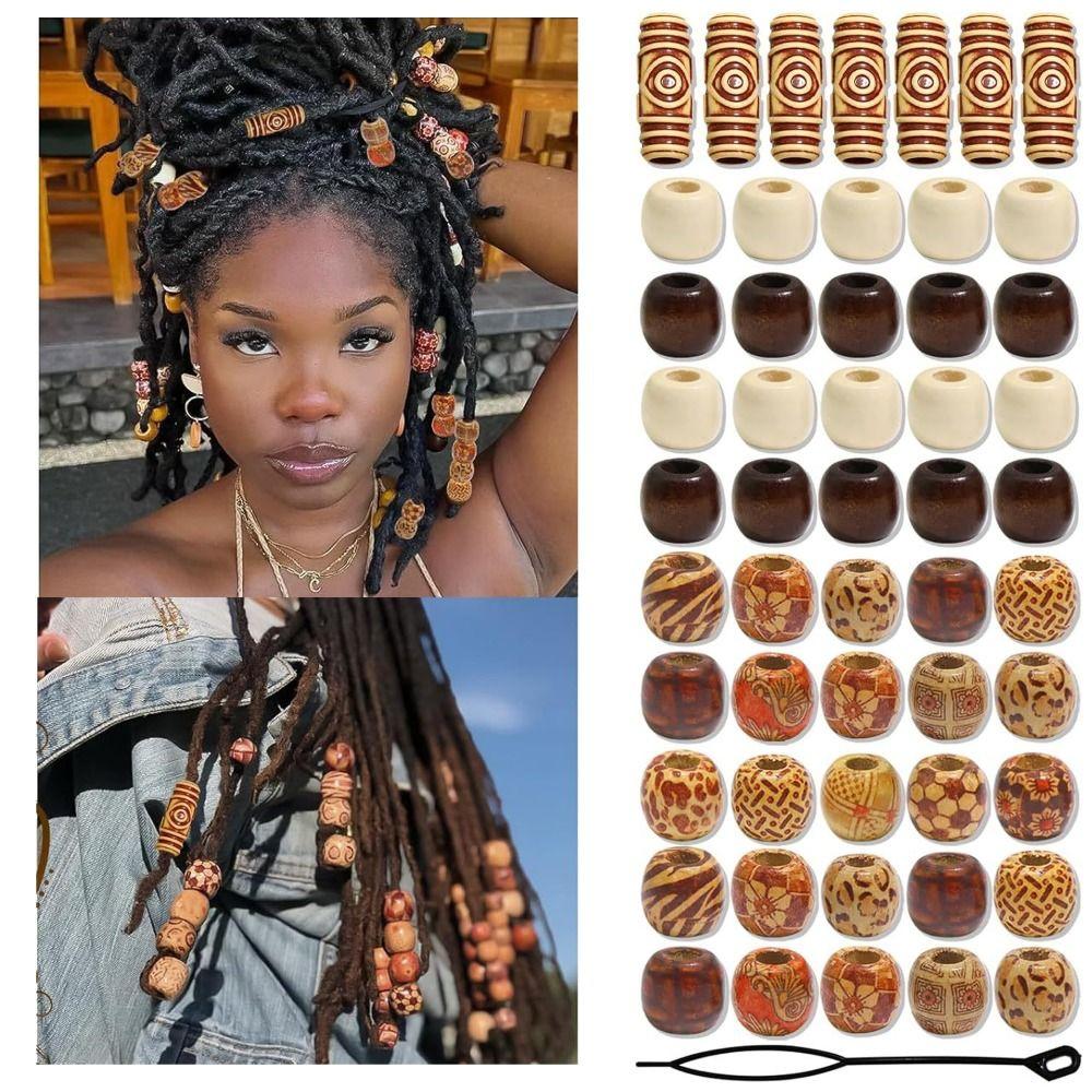60Pcs Mixed Color Dreadlock Hair Beads Headwear Dreadlocks Hair Rings Hair Jewelry