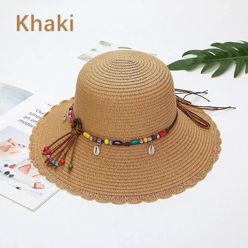 Women's Colorful Straw Knitted Bow Pendant Straw Hat Fashion Vacation Occasion Sun Hat Beach Sun Hat Travel Accessories Gifts