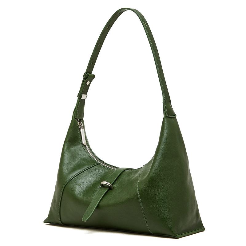 Genuine Leather Niche Retro Dumpling Bag Single-shoulder Underarm Baguette Bag