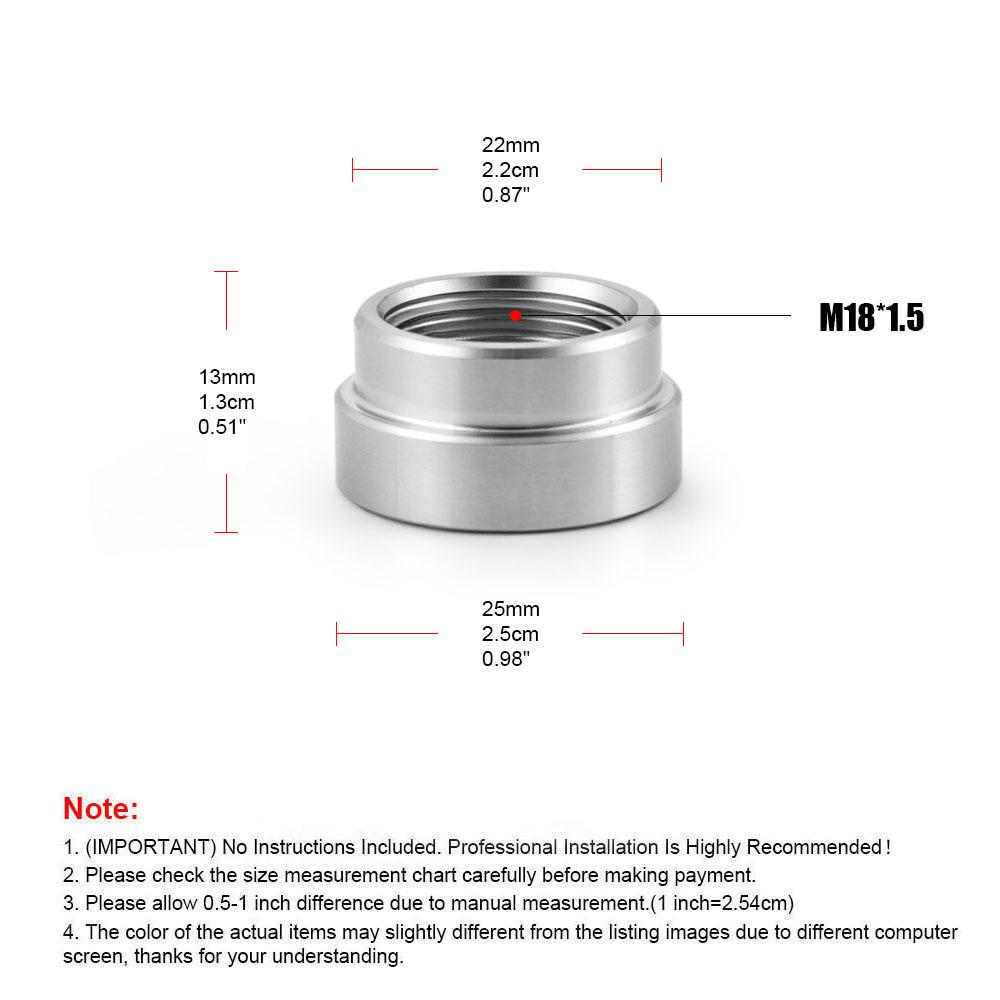 Stainless Steel M18x1.5 Thread weld bung nut O2 Oxygen Sensor Inner Hexagon Bung Connector Auto Part