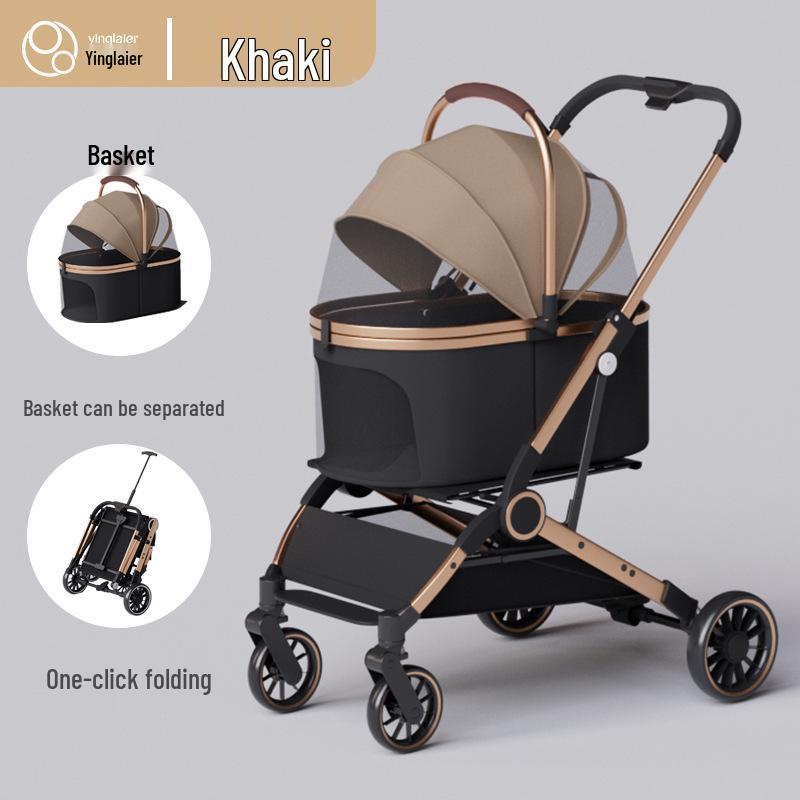 Lightweight Foldable Pet Stroller for Small Dogs & Cats