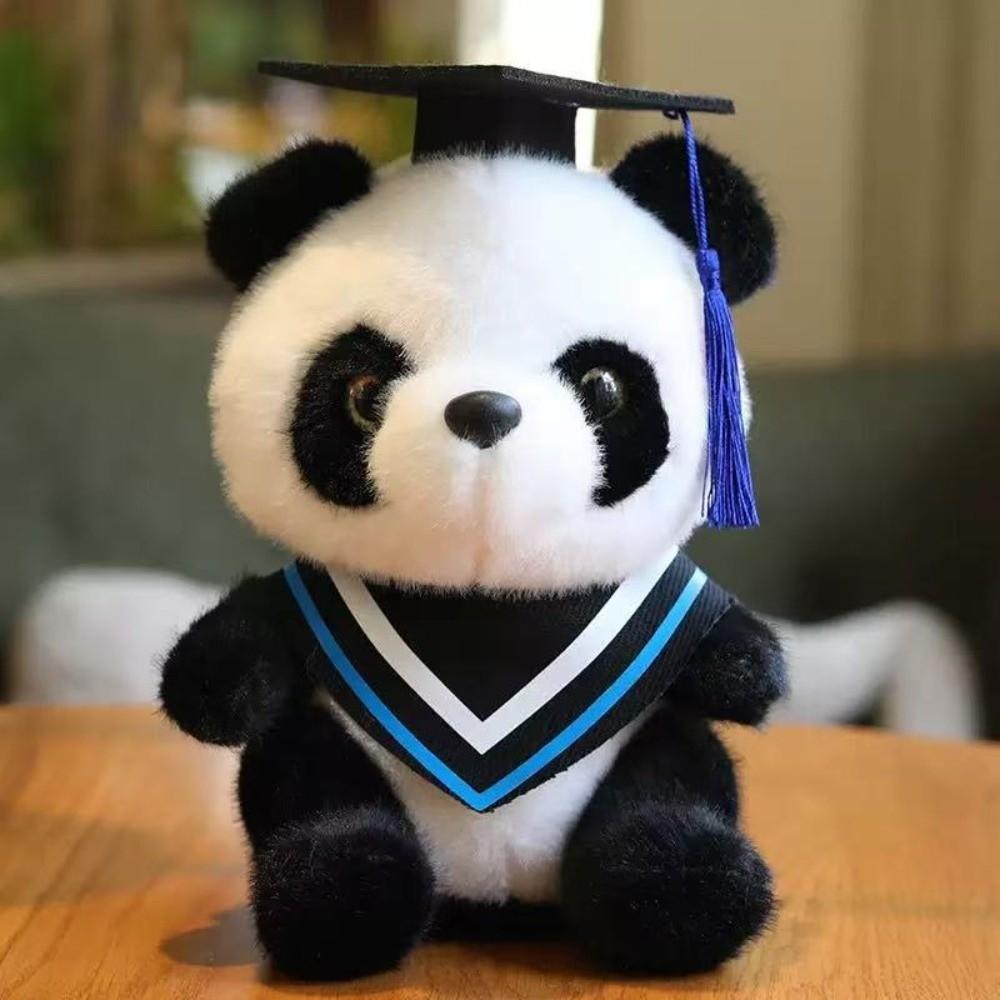 Kawaii Weiches Abschlussgeschenk Plüschtier Panda Cartoon Absolventen-Plüschpuppen Gefülltes Niedliches Stofftier Spielzeug Kindergeschenk