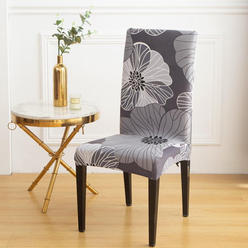 4/6pcs Stretchy Dining Chair Covers with Floral Print - Removable & Machine Washable Slipcovers for Living Room Restaurant Decor