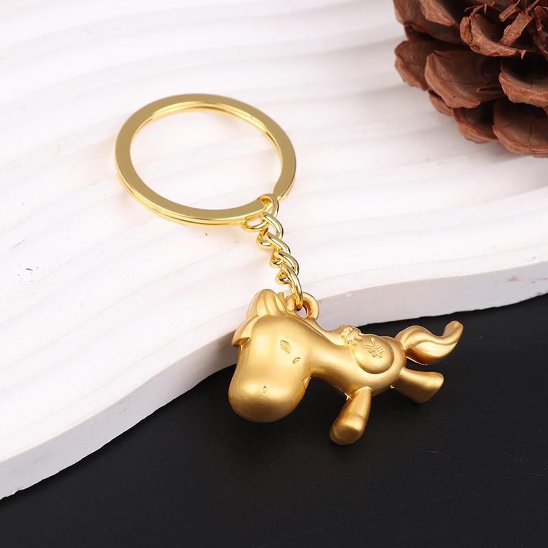 2026 Zodiac Year Of The Horse Metal Keychain Backpack Lucky Horse Pendant Keyring Badge Key Chain Gift