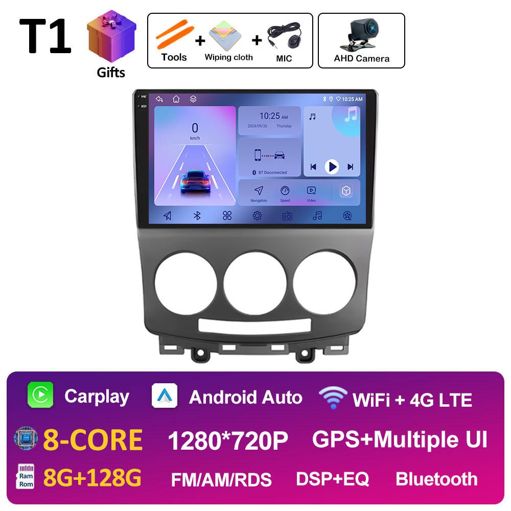 9 Inch Android Auto For MAZDA 5 2005 2006 2007 2008 2009 2010 Wireless Carplay Cooling Fan WIFI QLED IPS Screen WIFI Accessories