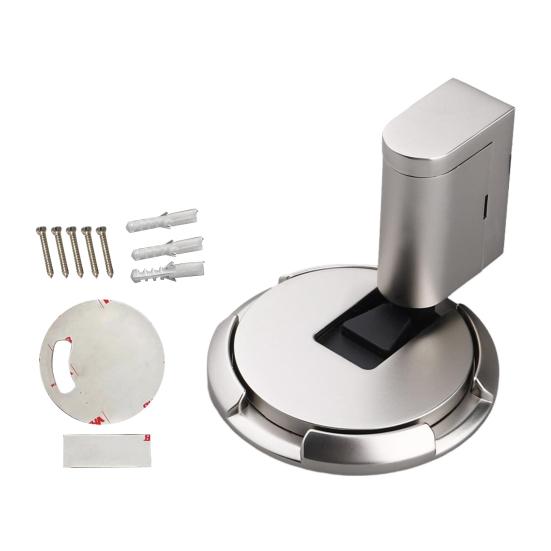Magnetic Door Stopper No Drilling Silent Floor Door Stop with Screws Adhesive Adjustable Mechanical Magnetic Door Stopper for Home Safety