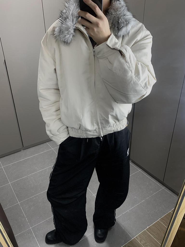 Wolf King Throne Mountain Eagle Imitation Fur Cotton Harrington Bomber Jacket for Men and Women - Thick, Padded, Cleanfit Outerwear.