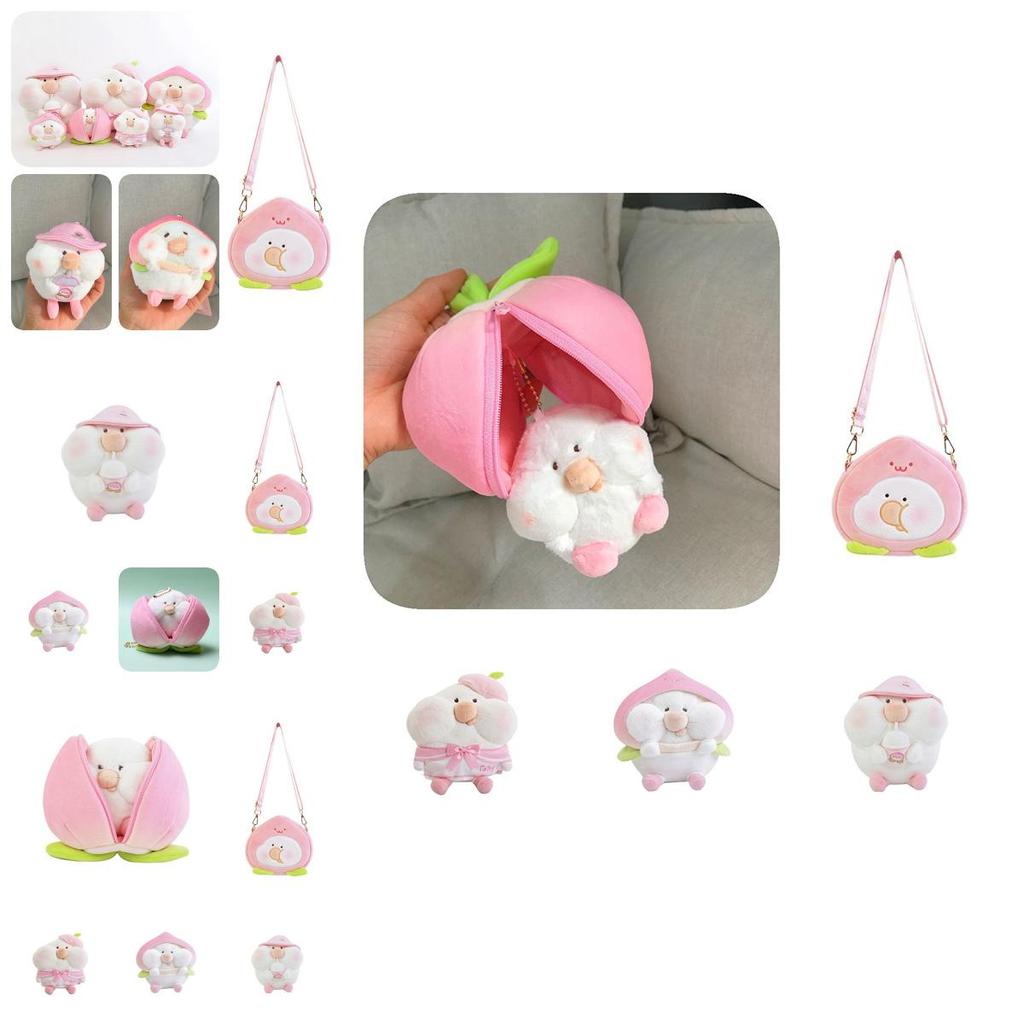 Cute And Cuddly Toby Peach Plushie Keychain Bag Accessory