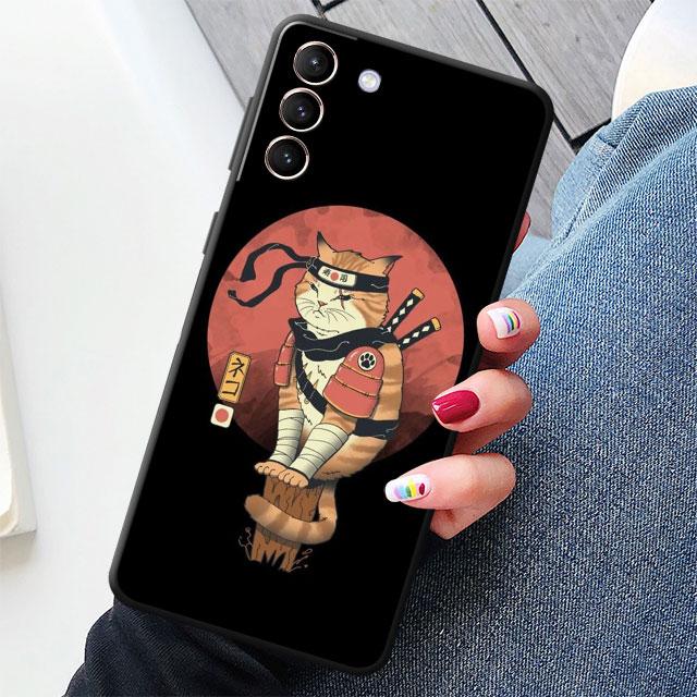Case For Samsung Galaxy S20 S22 S21 FE S10 S23 Plus S24 Note 20 Ultra 10 Black Soft Phone Shell Great Ramen Wave Japan S24Ultra