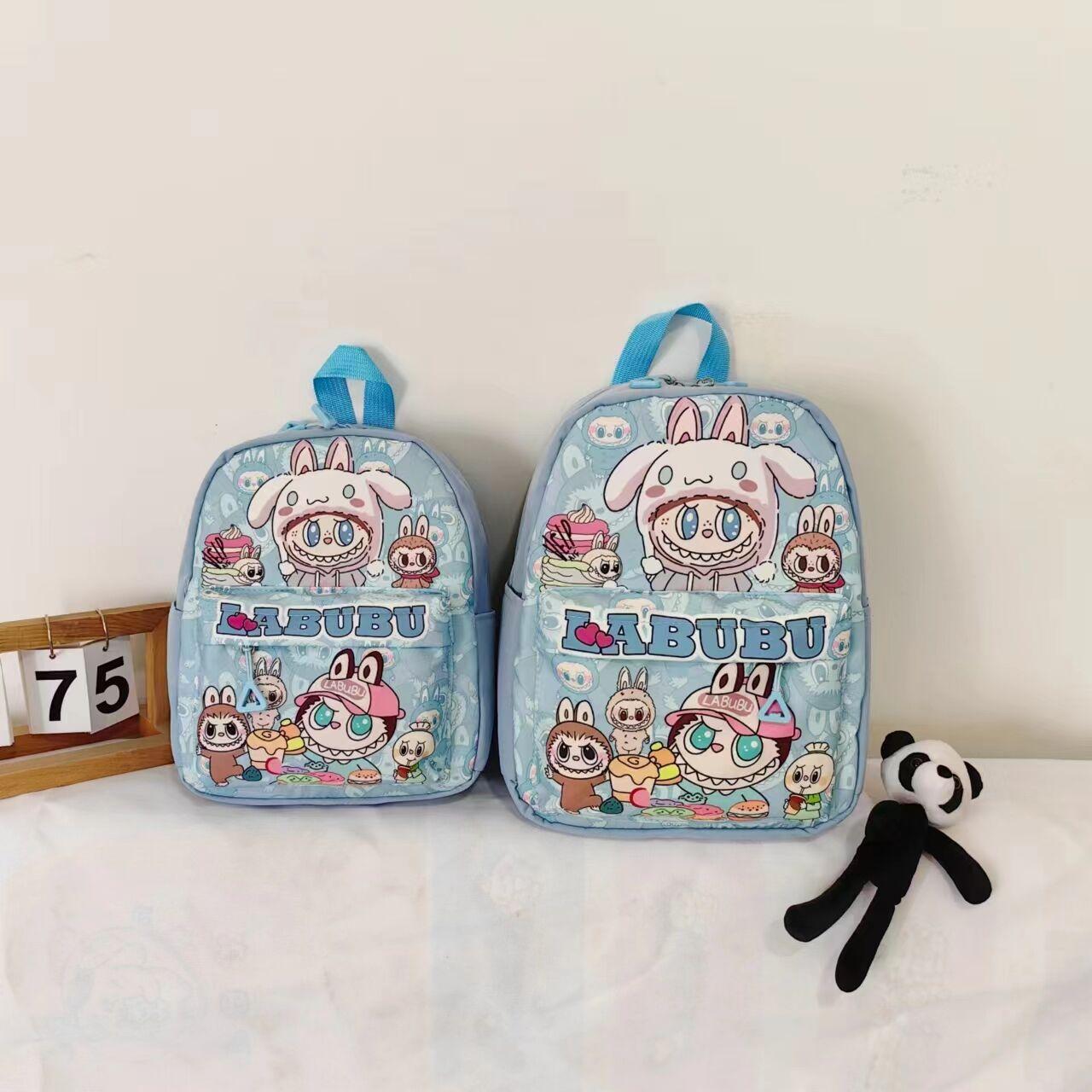POP MART borsa per bambini zaino da scuola cartone animato carino scuola elementare zaino di grande capacità zaino per l'asilo Rabub large colore azzurro