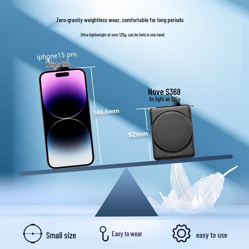 KNORVAY S368 Portable Voice Amplifier with Wired Microphone