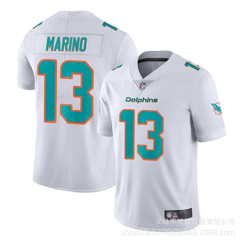 Miami Dolphins NFL Football Jersey 10 Hill 17 Waddle 1 13 White Blue Short Sleeve Cotton V-Neck Sportswear Men Women
