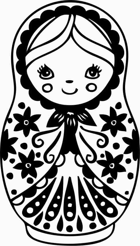 Printtoo Scrap-booking Square Russian Dall Pattern Wooden Rubber Stamp Craft Textile-2 x 2