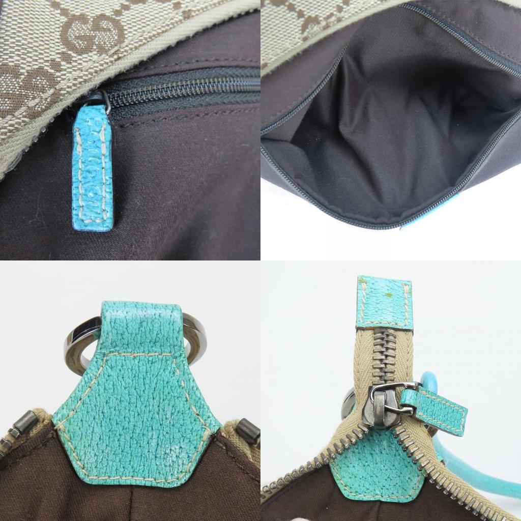 Used GUCCI Shoulder Bag 115002 GG canvas/leather beige Blue Shoulder