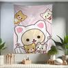 Süßer Rilakkuma Hippie Mandala Wandteppich Bohemian INS Heimwanddekoration