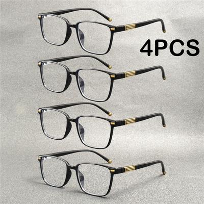 4PCS Fashion Anti-Blue Light Reading Glasses Ultra-Light Eye Protection Readers Eyewear Unisex Elegant Presbyopia Glasses