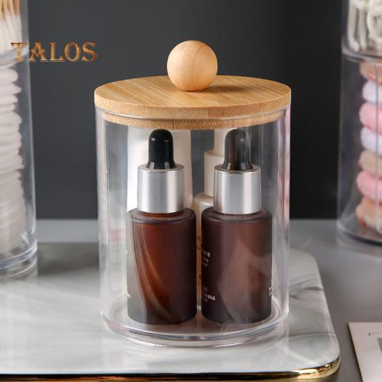 Scatola Portaoggetti Organizer per Cotton Fioc con Coperchio Design Trasparente Contenitore Multiuso per Dischetti di Cotone, Filo Interdentale