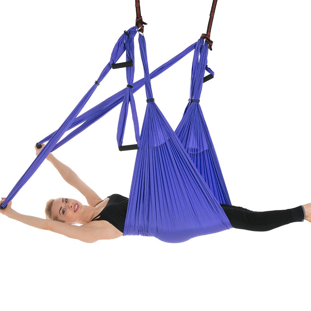 Aerial Yoga Hammock with 6 Handles - Non-Elastic Nylon for Studio Inversion Fitness