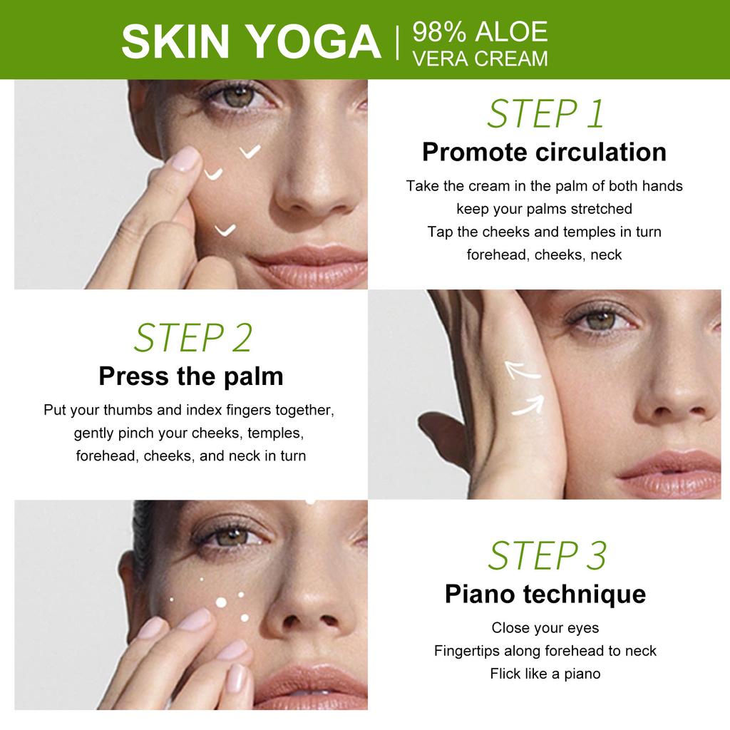 Pressed Jar 98% Aloe Vera Cream 50ml Mooth Delicate Radiant and Translucent Rapid Absorption of Skin Retinol Anti Aging Serum