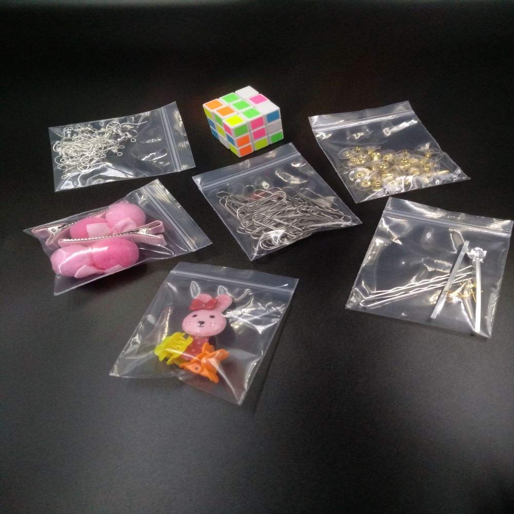 ESBAET 100 Pieces Plastic Bags with Plastic Moisture Stain Sealed Storage Subdivided Storage Accessory Zipper, Bags, Transparent, Proof, Resistant,