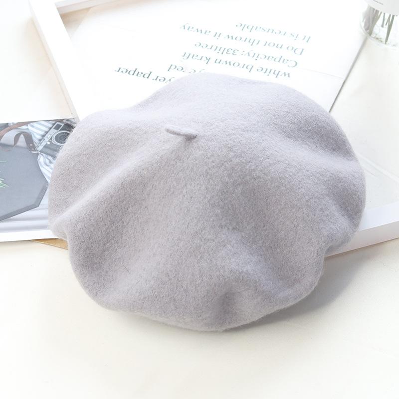 Women'S Wool Beret | Face Slimming Winter Warm | Solid Color Cashmere Blend | Vintage Painter Hat