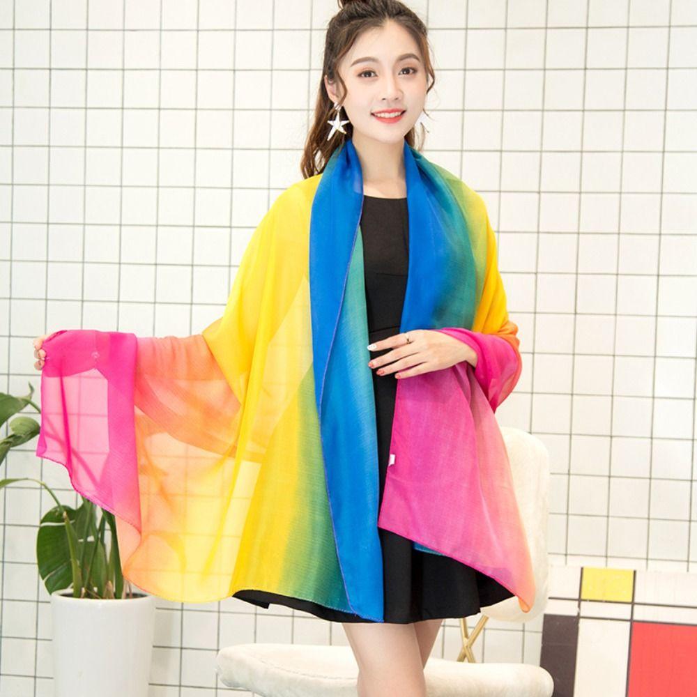 Sunscreen Chiffon Scarf 160*50cm Silk Scarf Fashion Long Wrap Shawl  for Women