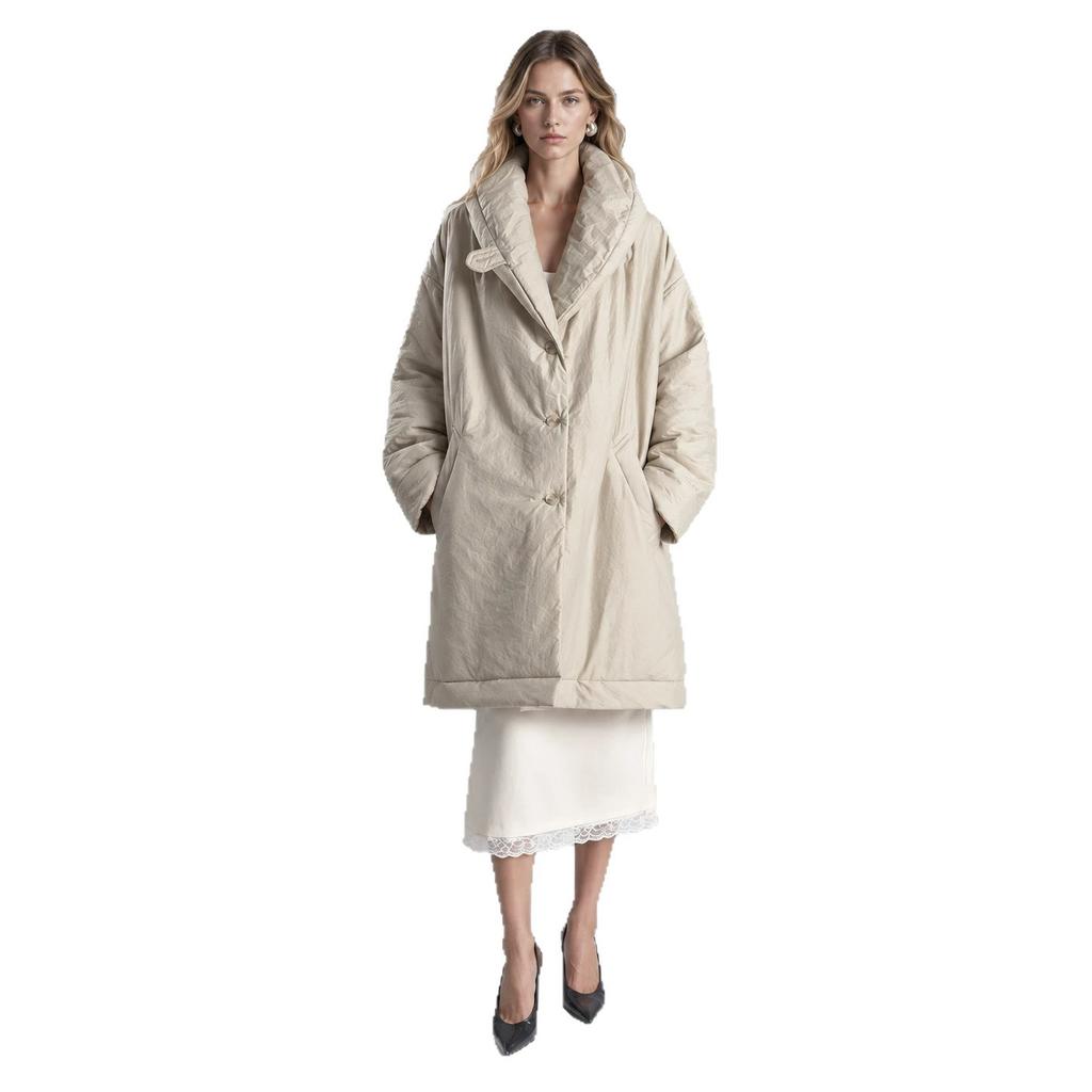 Shenzhen Nanyou women's turtleneck long jacket autumn and winter new simple design casual medium and long cotton clothes