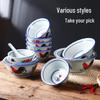 Classic Ceramic Rooster Noodle Bowl - Nostalgic High-footed Design Inspired by TVB Stephen Chow Movies