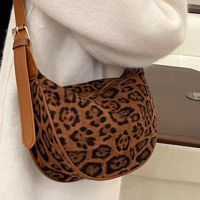 Popular Dumpling Bags for Women New Fashion Crossbody Bags for Women Fashionable Casual Leopard Print One Shoulder Armpit Bags