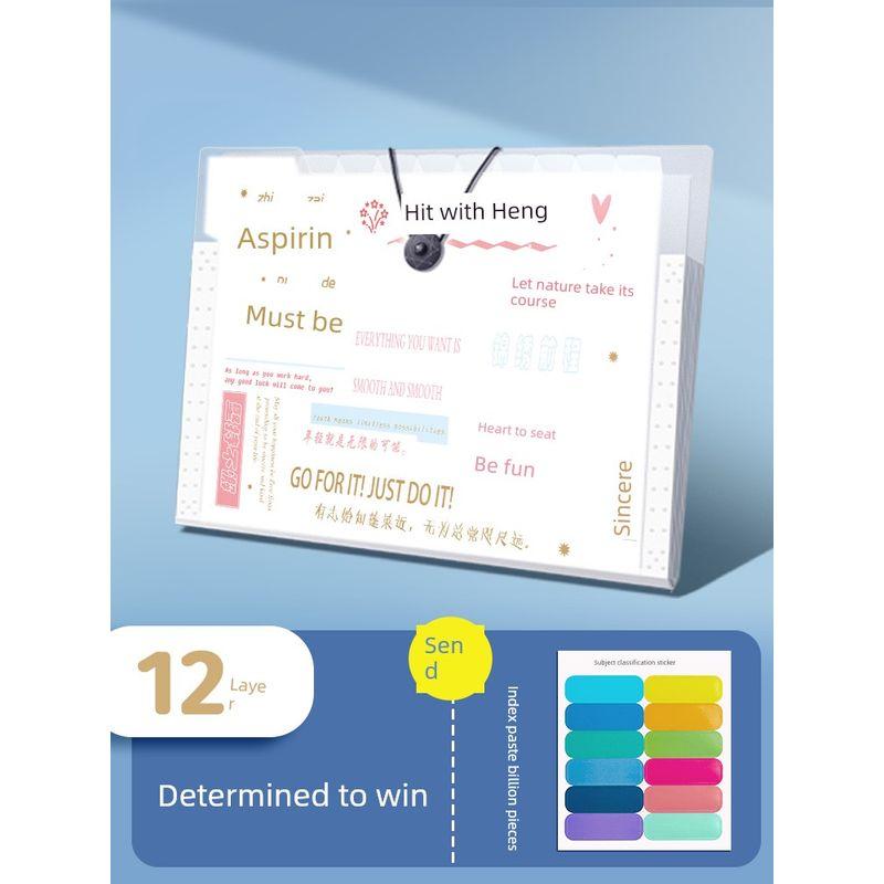 Large Capacity File Holder Ins Good-looking Paper Buggy Bag Organize Fantastic Middle School Students Book Clip Subject Classification Test Paper Clip