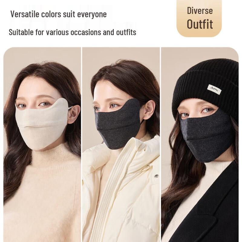 JIUMU Women's Thermal Wool Blend Face Mask
