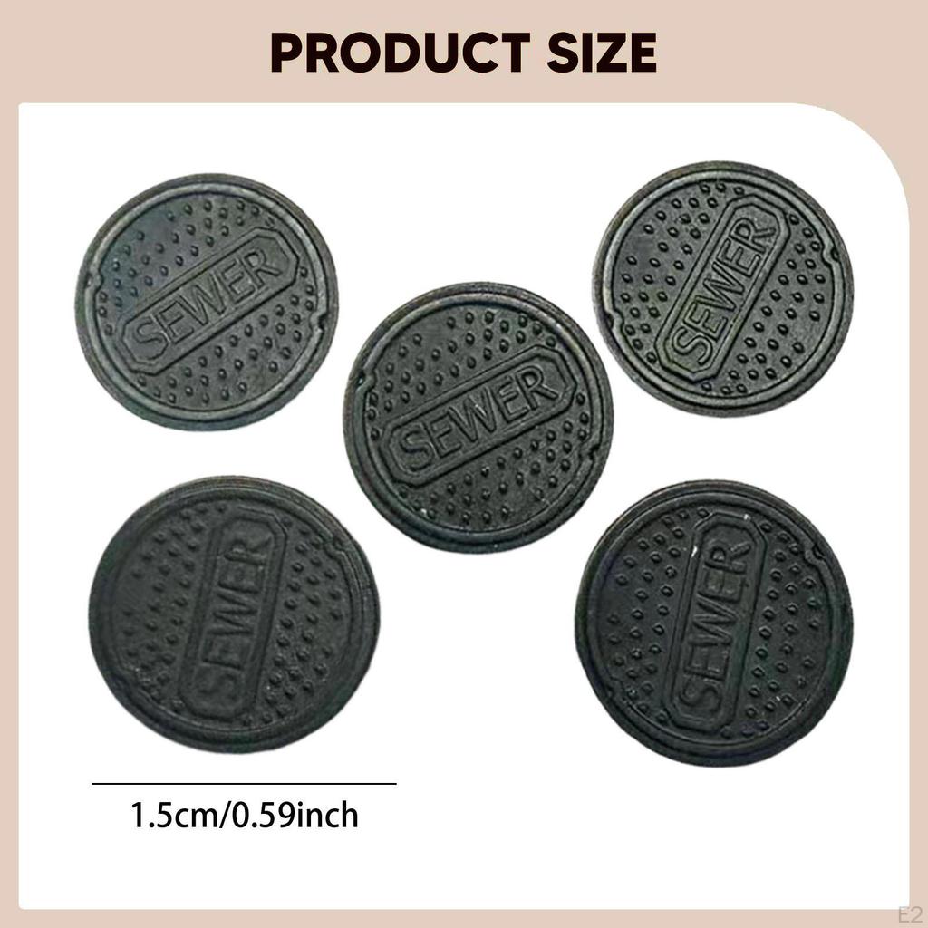 5 Pieces 1/64 Manhole Cover Models Miniature Covers Decorative for Collectors Mini