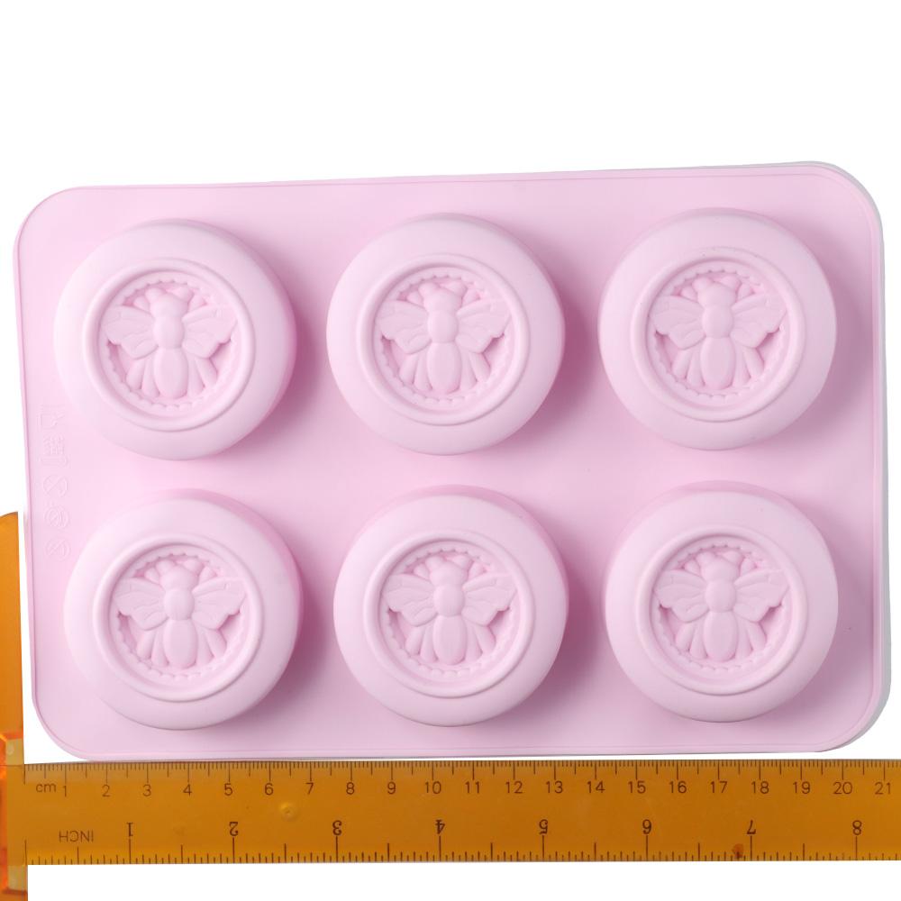 2Pcs Soap Mould Silicone Shapes Silicone 2Pcs Bee Silicone Mould Dark Pink 21*14.3*cm Round Honey Bee Silicone Mould Chocolate