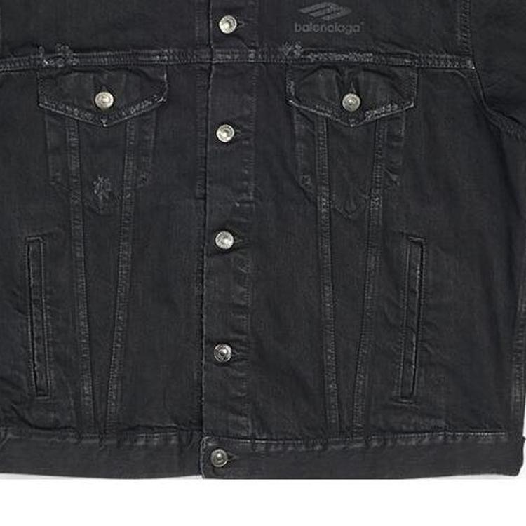 Balenciaga SS22 Denim Jacket Men's Black 704298TBP471029