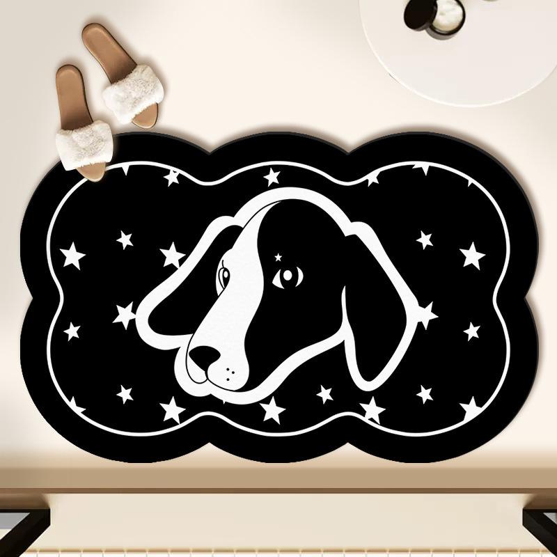 Small Fresh Black Technology Soft Diatom Mud Absorbent Mat Bathroom Non-slip Mat Bathroom Door Quick Dry Mat Bathroom