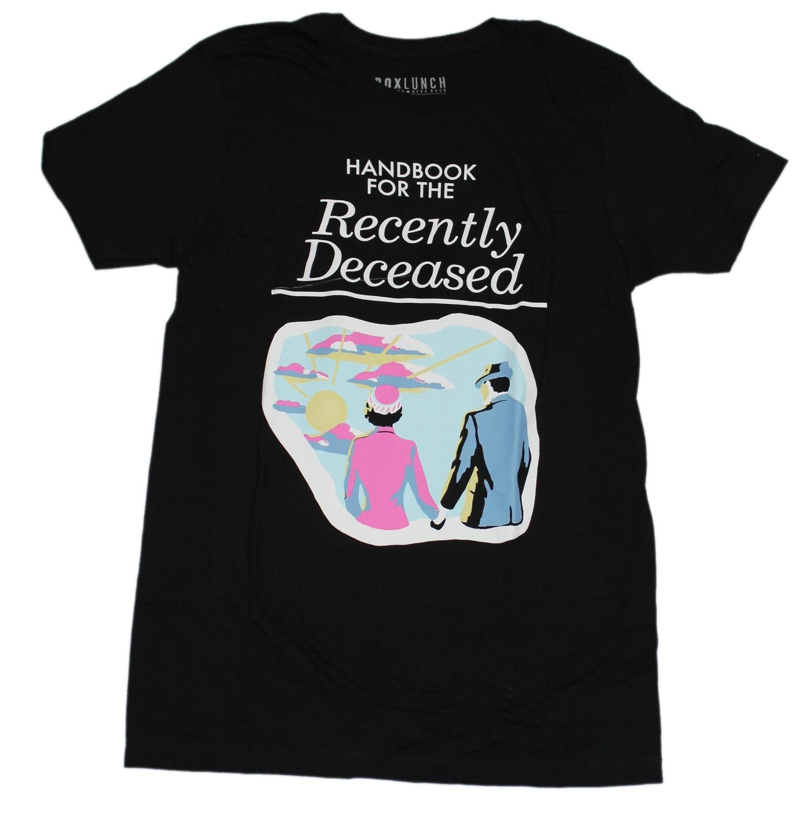 Beetlejuice Mens T-Shirt -Handbook for the Recently Deceased Handbook Image S