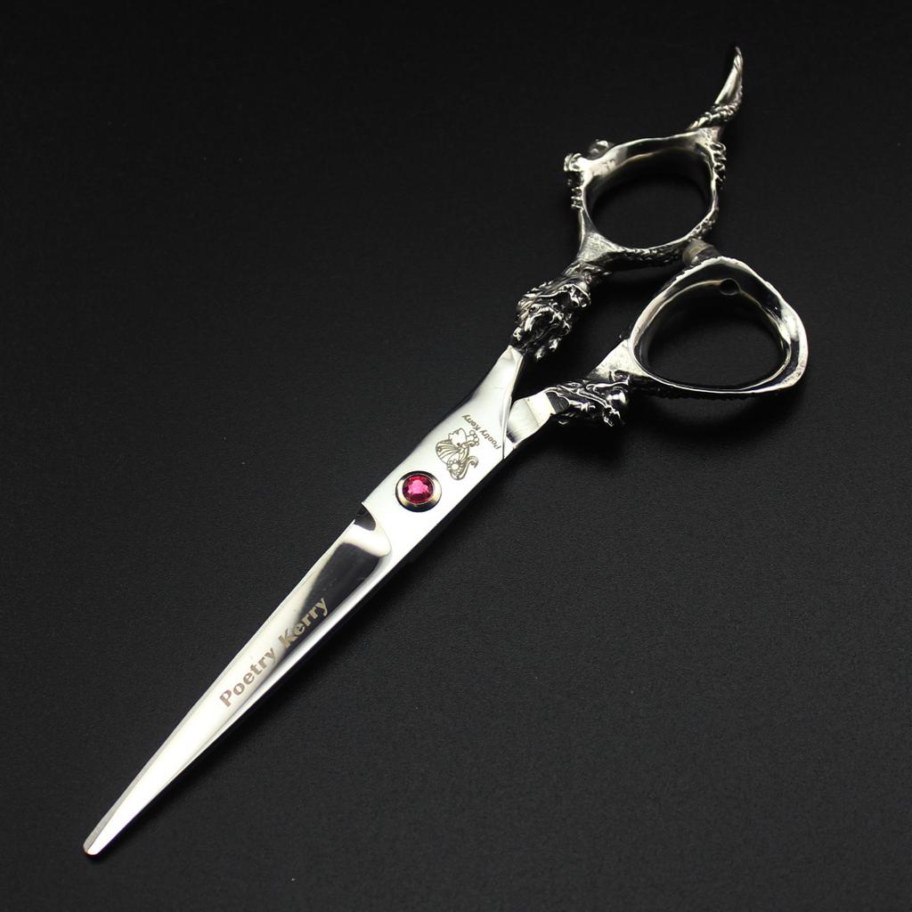 Manico Drago Argento Pk da 6,0 Pollici, Forbici per Capelli, Forbici per Capelli, Forbici Piatte, Forbici per Frangia, Forbici Dentate, Sottili