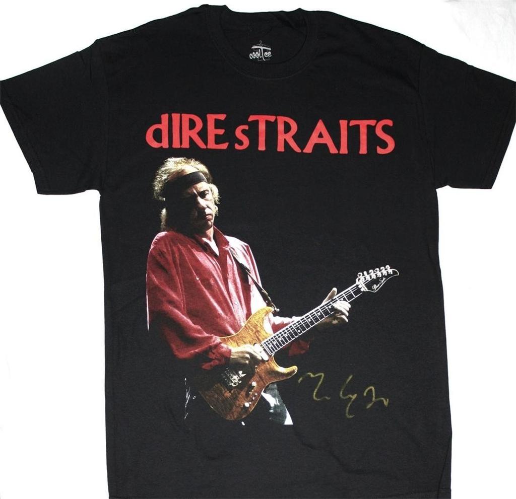 Maglietta Unisex in Cotone Nero Dire Straits Live In Concert Vintage Tutte le Taglie